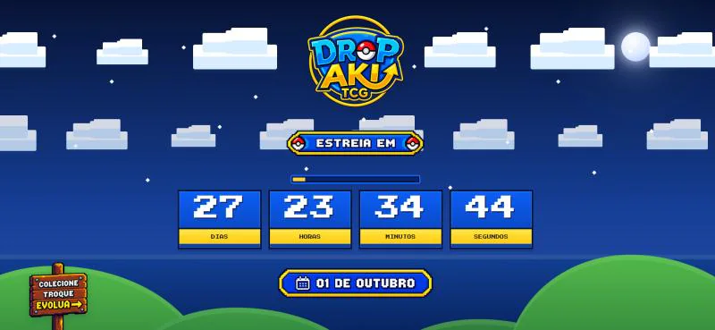 Contagem regressiva de lançamento da Drop Aki TCG